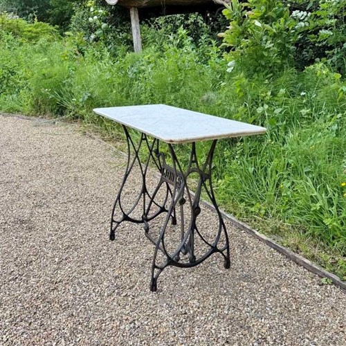 Marble and Cast Iron Table