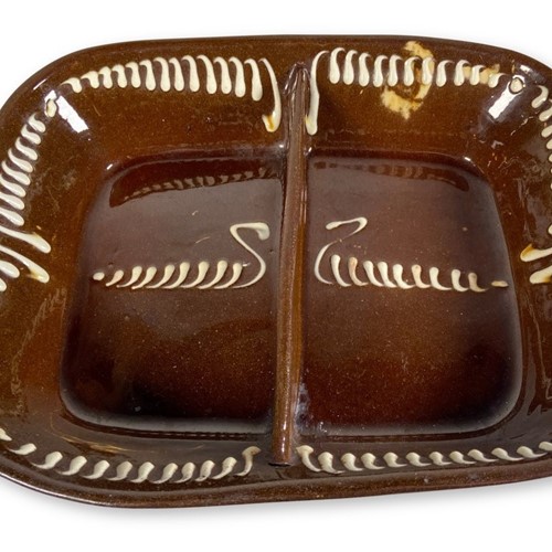 Large Slipware Divided Oven Dish