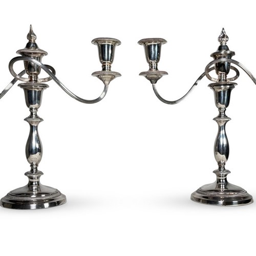 Pair of Plated Candleabras