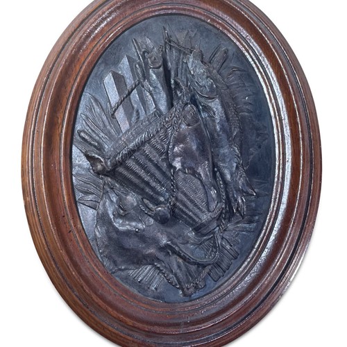 Cast Oval Plaque with Fish