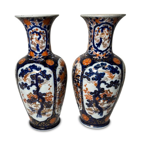 Pair Of Meiji Period Imari Vases