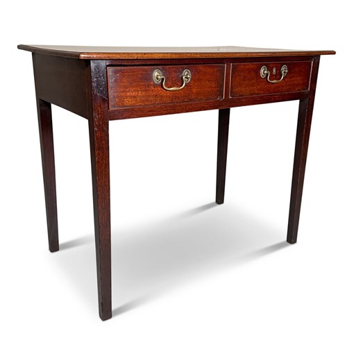 Mahogany And Oak Side Table With Two Frieze Drawers
