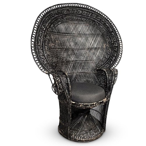 Painted Wicker Peacock Chair