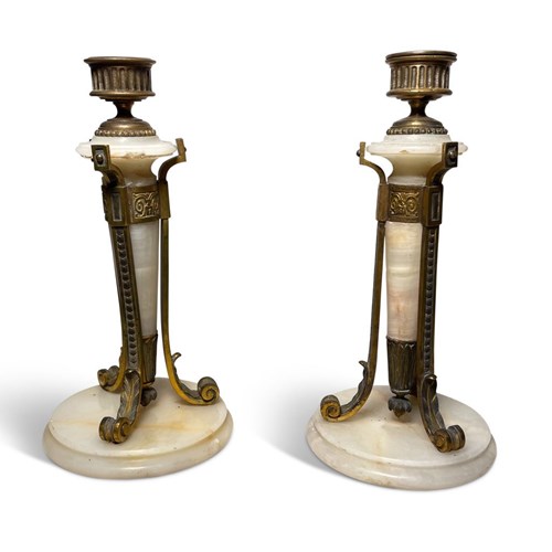 Pair Of Egyptian Revival Candlesticks