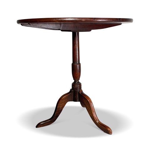 Oak Tripod Table With Mahogany Top