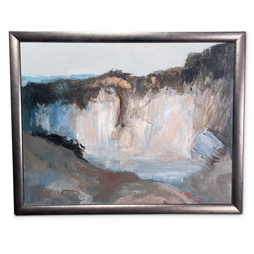 Acrylic On Canvas Of A French Quarry