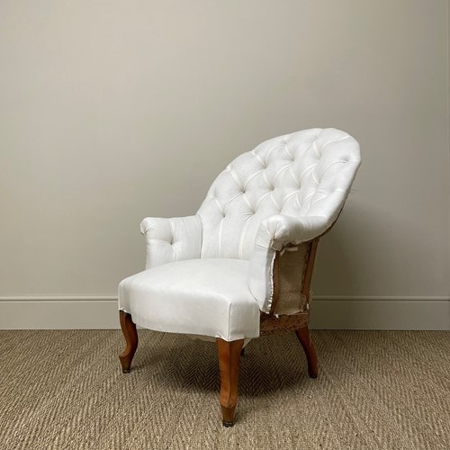 Napoleon III French Tub Chair (Reupholstery Incl)