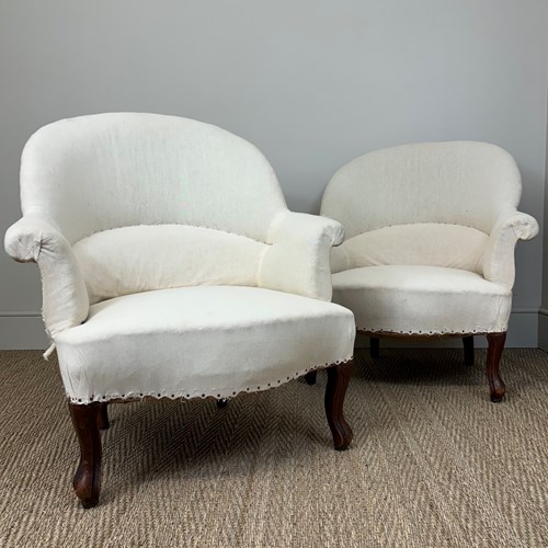 Pair Of French Crapaud Chairs (Reupholstery Incl)