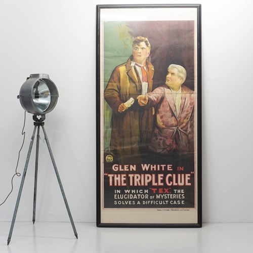 Glen White In 'The Triple Clue' Original 1920 Film Poster