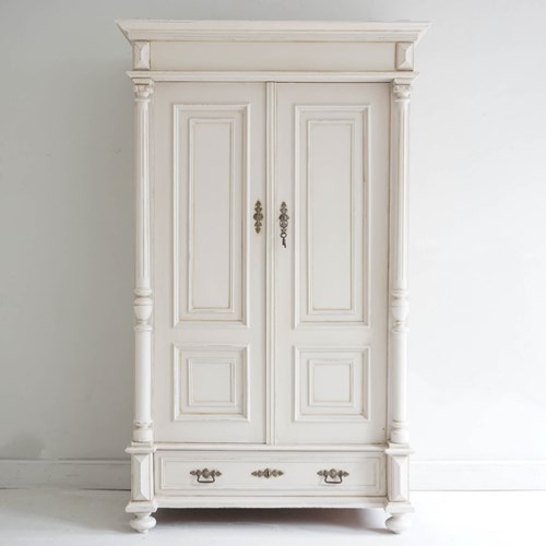 Antique Continental Painted Wardrobe (Knockdown)