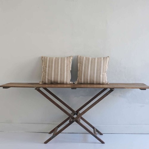 Pair Of Vintage French Linen Cushions