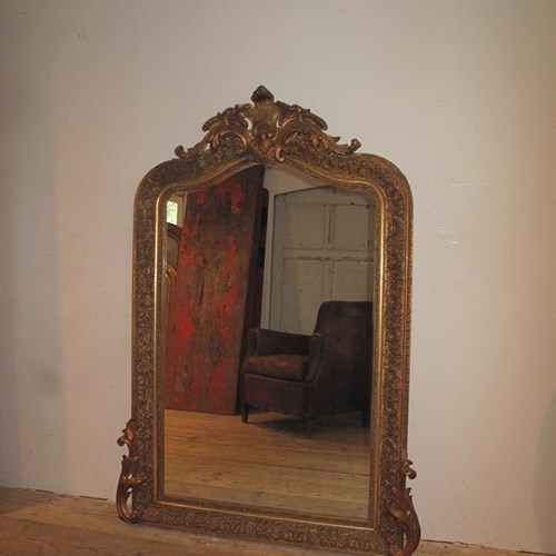 Large Antique Gilded Mirror