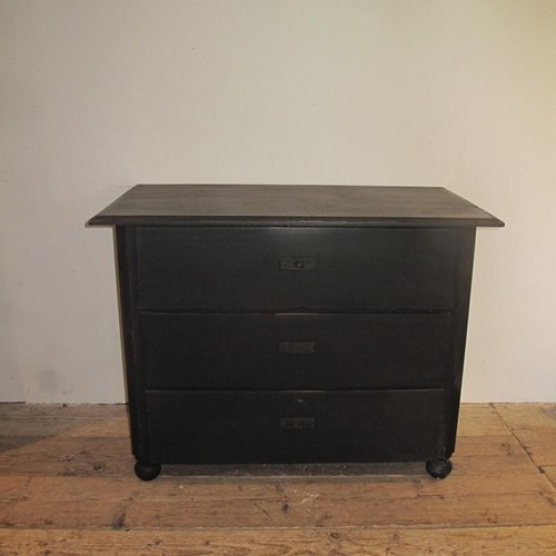 Antique Ebonised Pine Commode