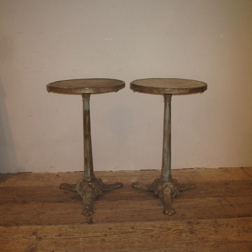 Pair Of Marble Topped Bistro Tables