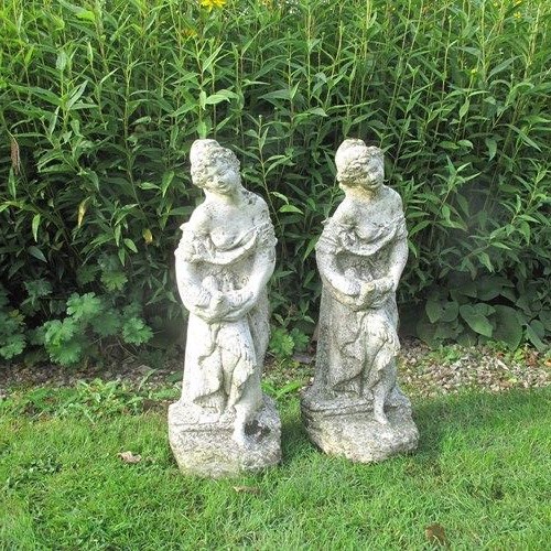Pair Of Scottish Composition Stone Figures