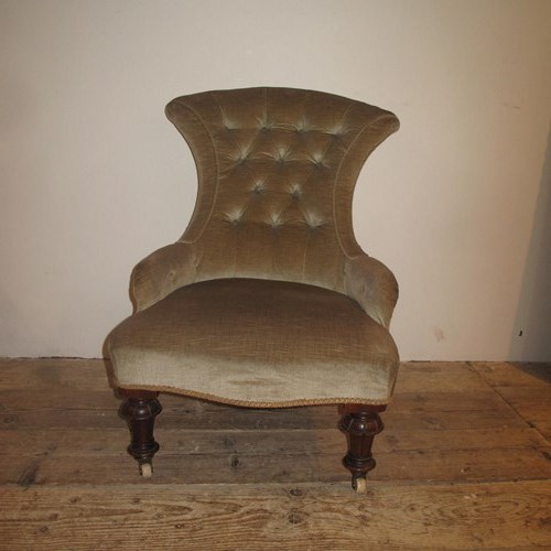 Antique English Slipper Chair 