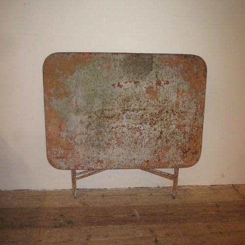 Large Folding Iron Table Original Paint