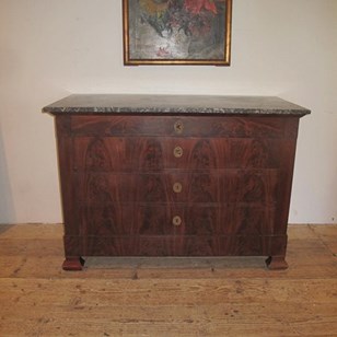 Antique Flame Mahogany Commode