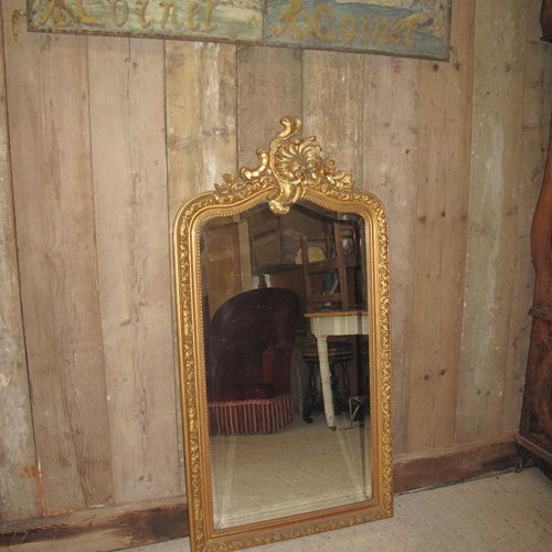 Large Antique Coquille Mirror