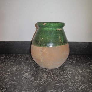 Green Glazed Biot Jar