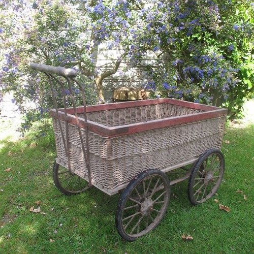 Antique Wicker Garden Cart