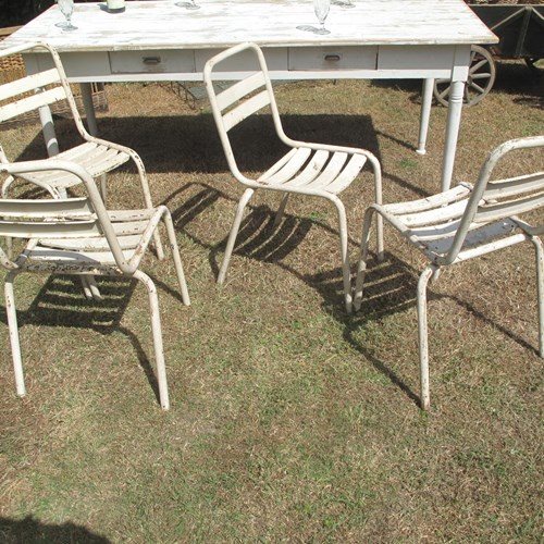 Four Stacking Vineyard Chairs 
