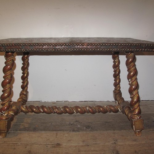 Italian Leather Top Table
