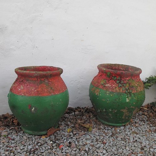 Pair Of Weathered Garden Urns