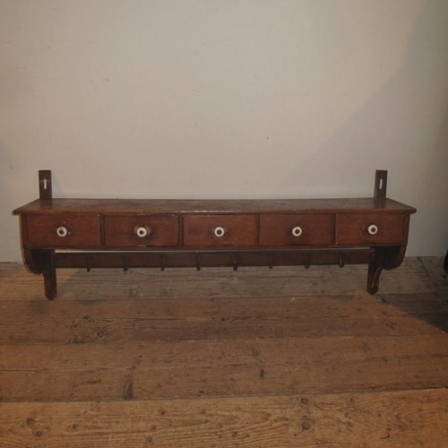 Antique Pine Rack/Shelf With Drawers