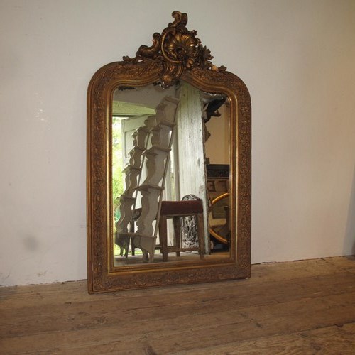 Large French Antique Gilded Mirror