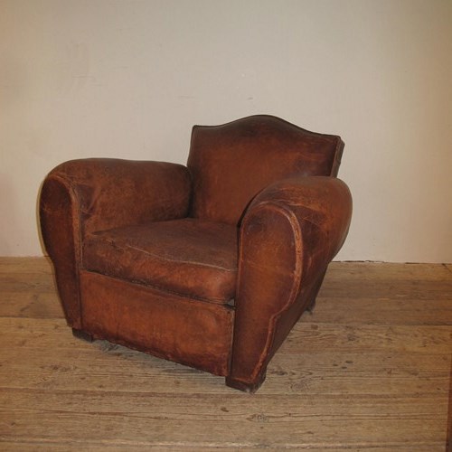 Large French Leather Chair