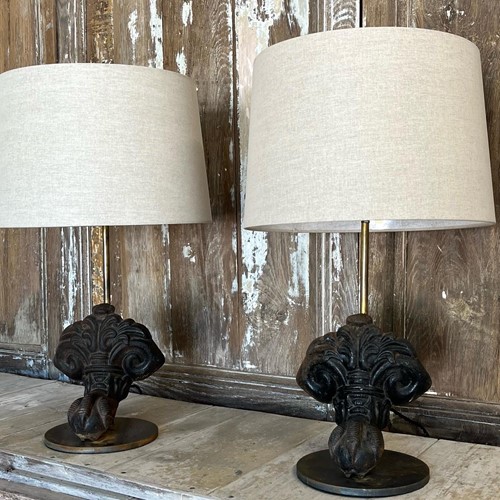 Pair of Cast Iron table lamps
