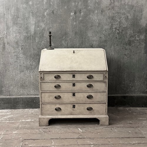 19th century painted drop front bureau