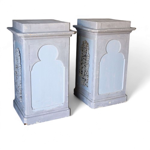 Pair Of Large Wooden Plinths