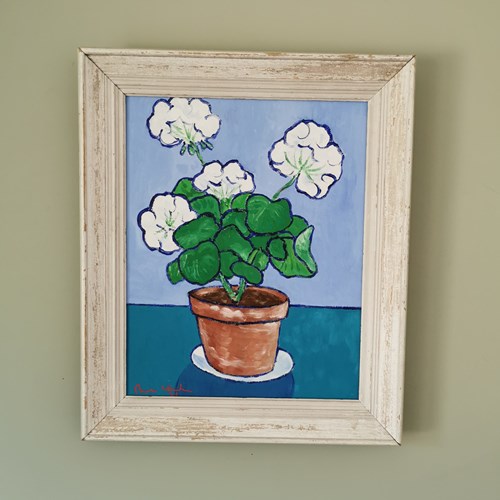 Pot Of Geraniums, Oil