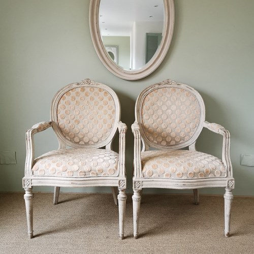 Pair French Armchairs 