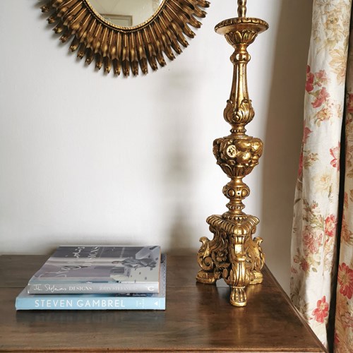 French Giltwood Lamp