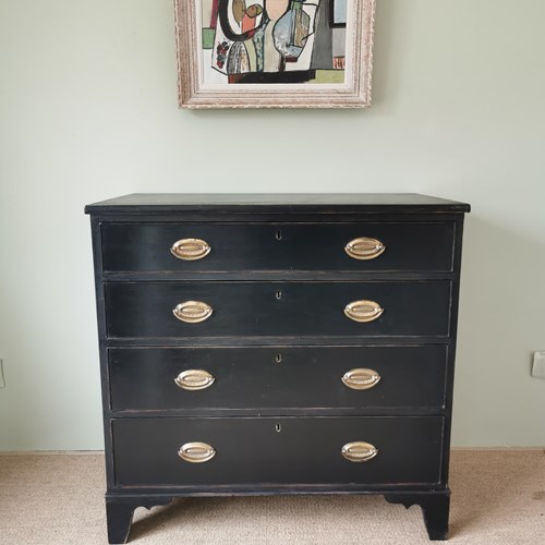 Black Painted Chest Of Drawers 