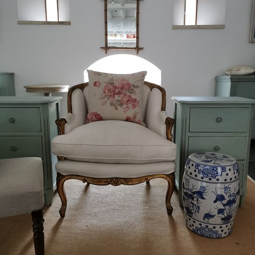 French Linen Armchair 