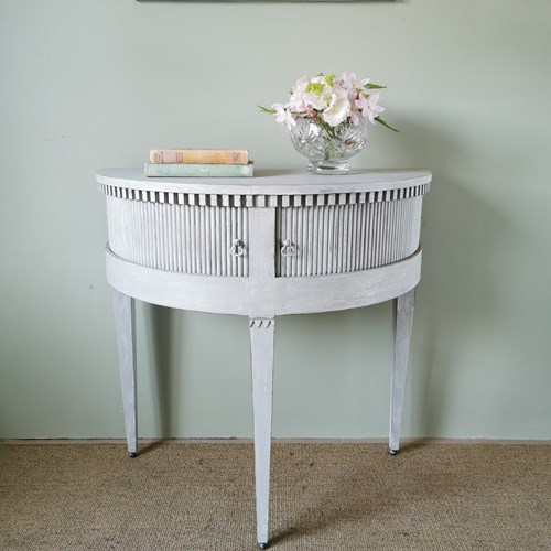 Painted French Demi Lune Table 