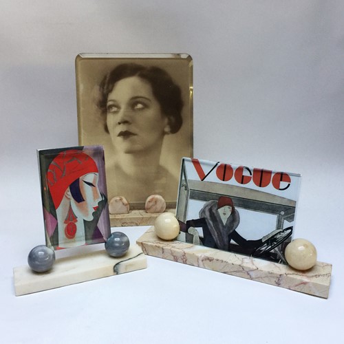 French Art Deco Marble Based Picture Frames