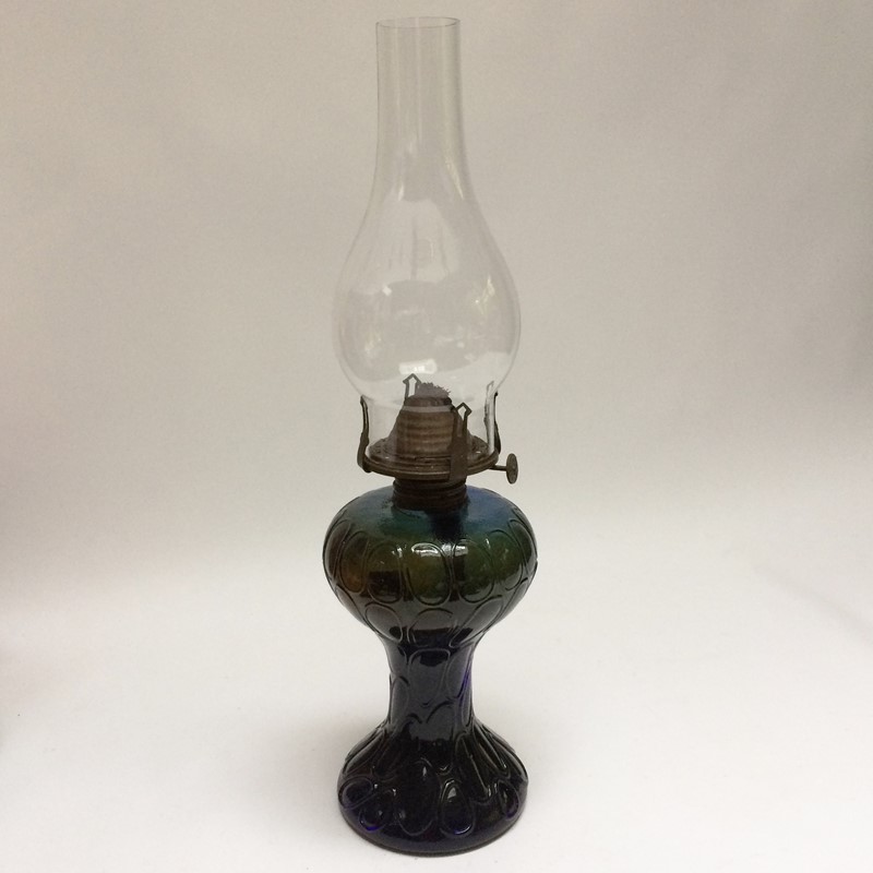 Unusual Oil Lamp With Green/Blue Glass Body-general-store-no-2-1-main-637295706568083943.JPG