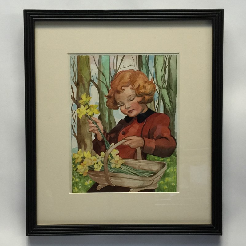 'Picking Daffodils' 1940's Watercolour -general-store-no-2-1-main-637471845551755865.JPG