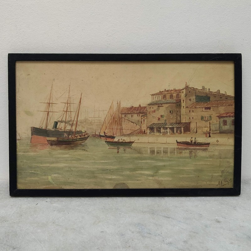 "A Mediterranean Scene" 1911 Watercolour-general-store-no-2-1-main-637792192831160971.jpg