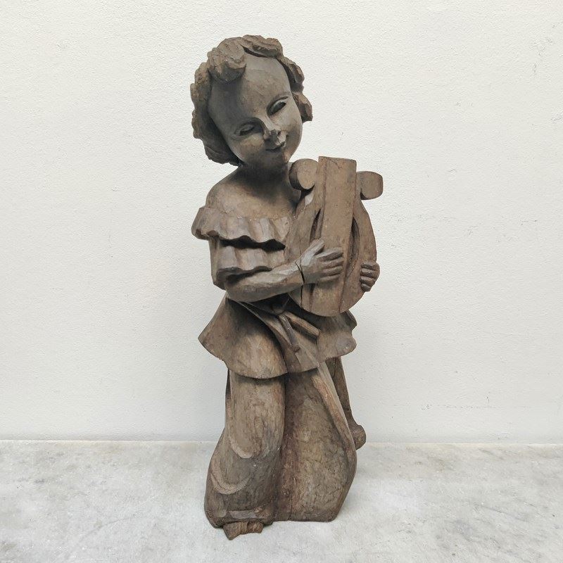 Carved Wooden Cherub Playing A Lyre-general-store-no-2-1-main-638342608252526391.jpg