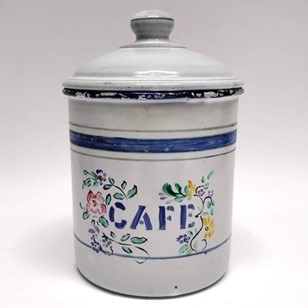 French Enamel Cafe Tin