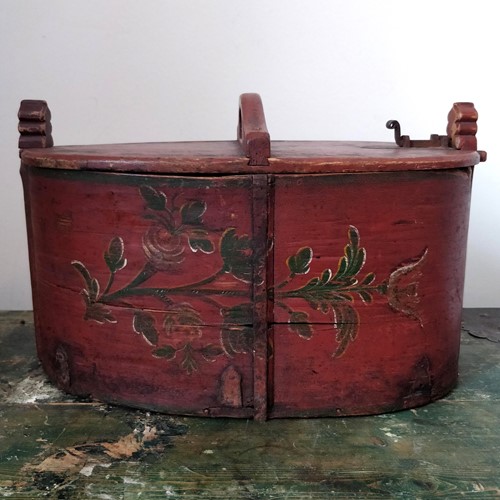 Antique Hand Painted Swedish Box Dated 1817