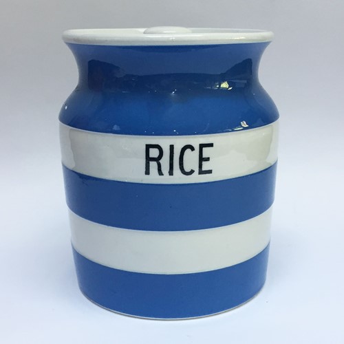 Large T G Green Cornishware Rice Jar