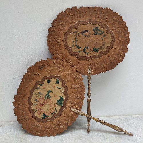 Lovely Pair Of 19Th Century French Face Screens