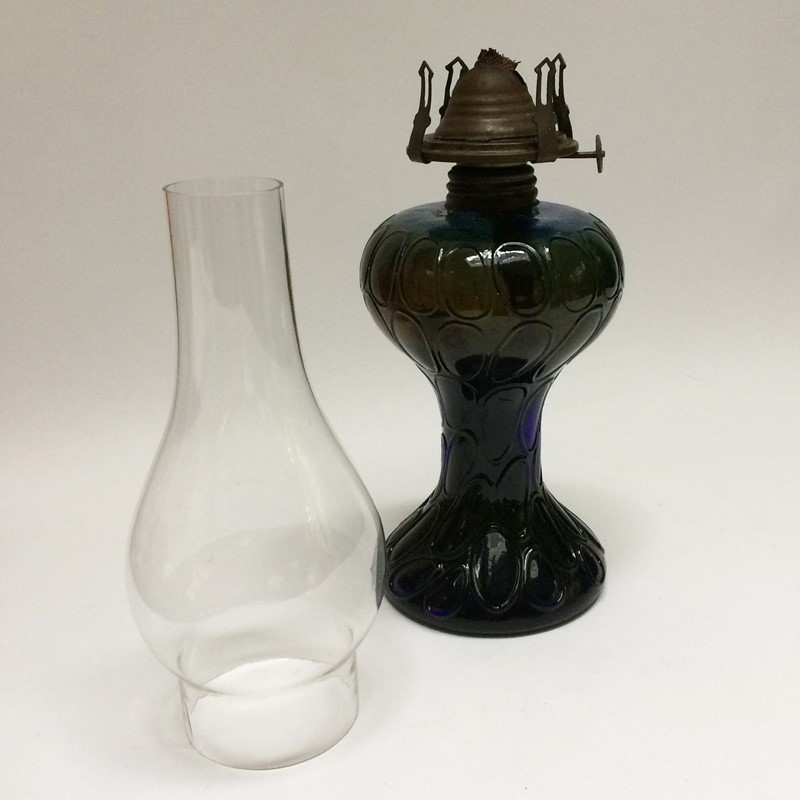Unusual Oil Lamp With Green/Blue Glass Body-general-store-no-2-2-main-637295706942299718.JPG